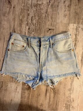 Levi's Light Blue Distressed Cutoff Denim Shorts - Women